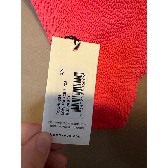 Bond-Eye Low Palace Textured Open Back One Piece Swimsuit in Guava One Size - Picture 6 of 6